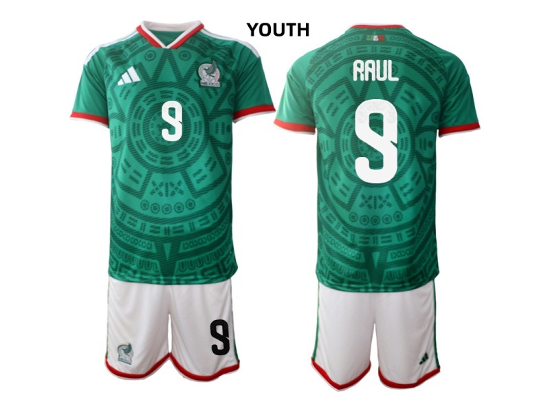 Youth RAUL Mexico 2026 World Cup Home Fan Jersey - Green