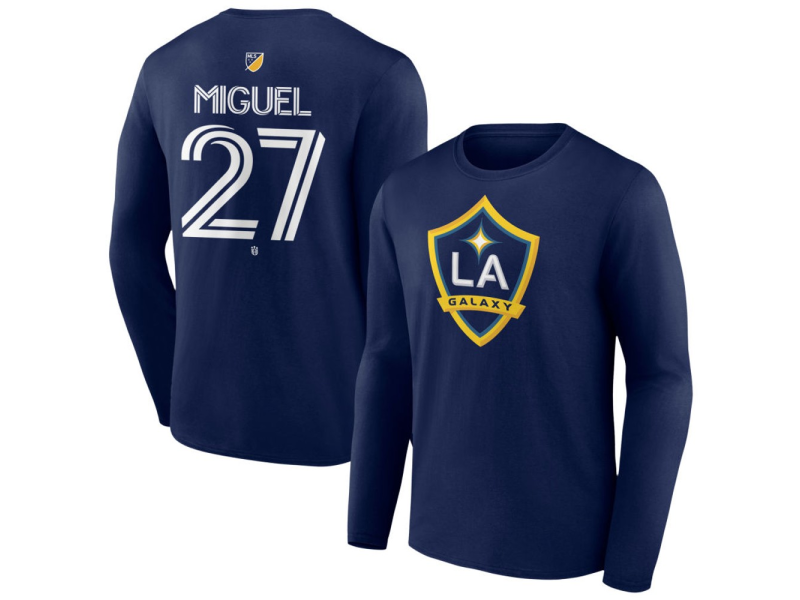 Youth LA Galaxy #27 Miguel Team Authentic Long Sleeve T-Shirt - Navy