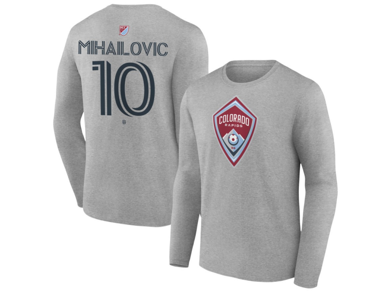 Youth Colorado Rapids #10 Djordje Mihailovic Team Authentic Long Sleeve T-Shirt - Gray