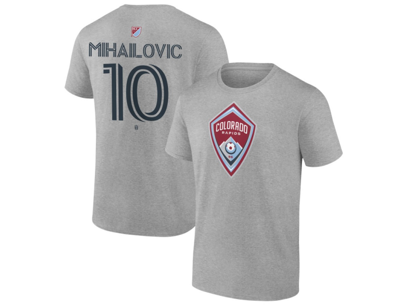 Men's Colorado Rapids #10 Djordje Mihailovic Team Authentic T-Shirt - Gray