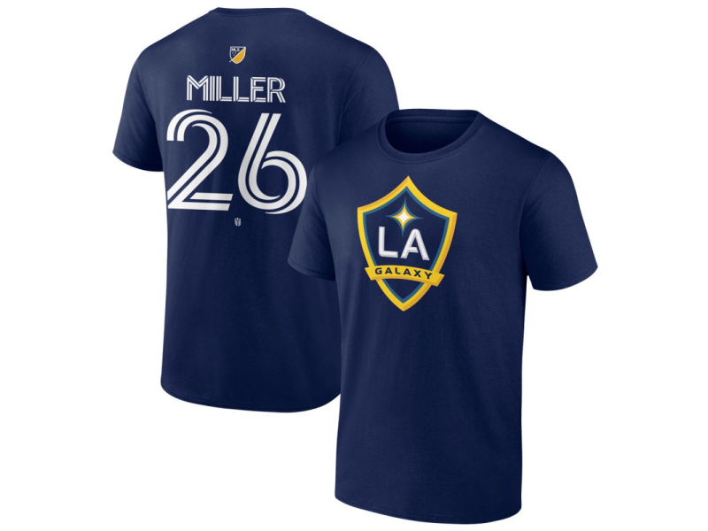 Men's LA Galaxy #26 Harbor Miller Team Authentic T-Shirt - Navy