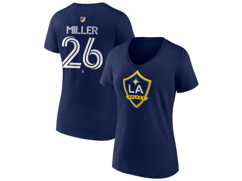 Women's LA Galaxy #26 Harbor Miller Team Authentic V-Neck T-Shirt - Navy
