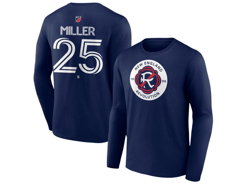 Men's New England Revolution #25 Peyton Miller Team Authentic Long Sleeve T-Shirt - Navy