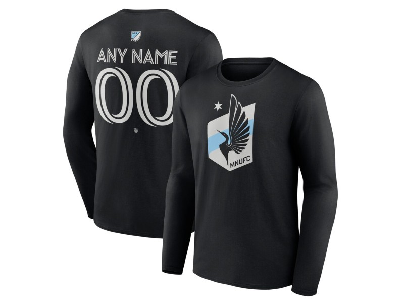 Youth Minnesota United FC Custom Team Authentic Long Sleeve T-Shirt - Black