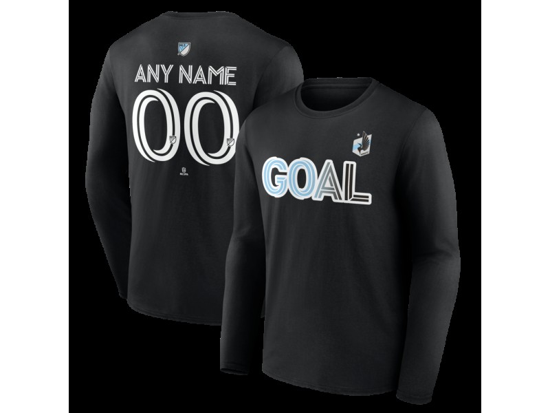 Youth Minnesota United FC Goal Custom Long Sleeve T-Shirt - Black