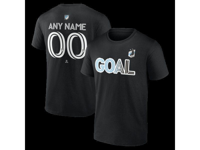 Men's Minnesota United FC Goal Custom T-Shirt - Black