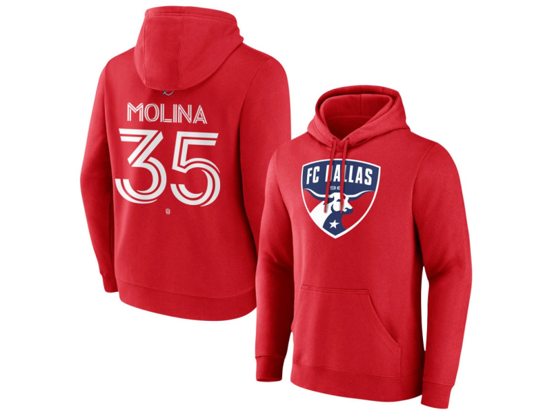 Men's FC Dallas #35 Malachi Molina Team Authentic Pullover Hoodie - Red