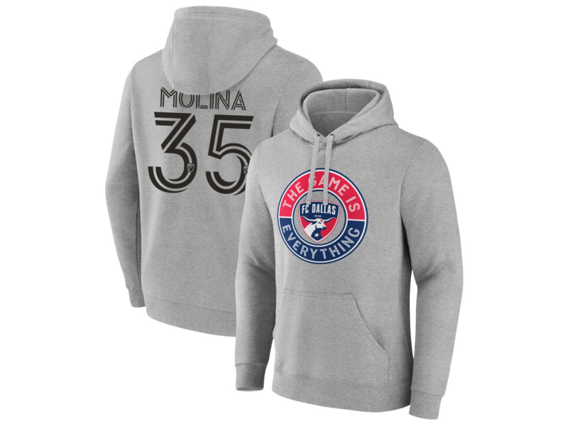 Men's FC Dallas The Game Is Everything #35 Malachi Molina Pullover Hoodie - Gray