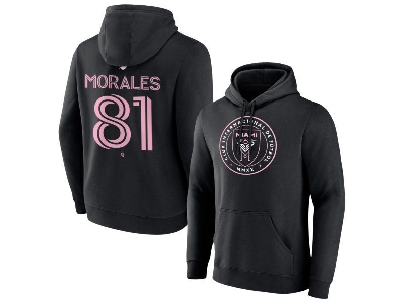 Youth Inter Miami CF Authentic Stack #81 Santiago Morales Pullover Hoodie - Black