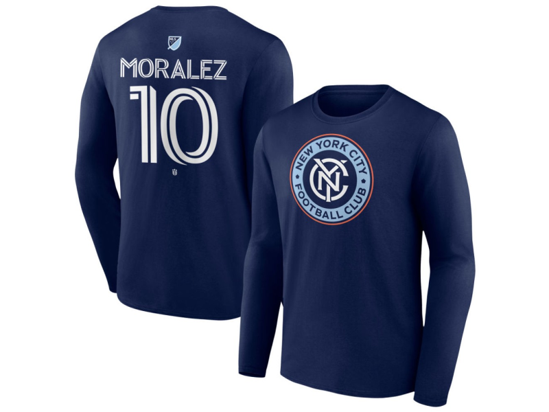 Youth New York City FC #10 Maxi Moralez Team Authentic Long Sleeve T-Shirt - Navy