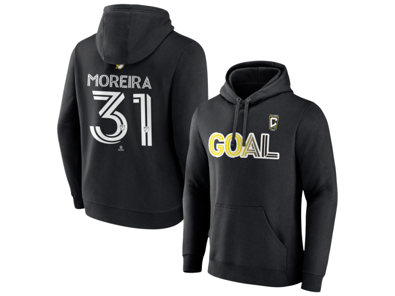 Men's Columbus Crew Goal #31 Steven Moreira Pullover Hoodie - Black