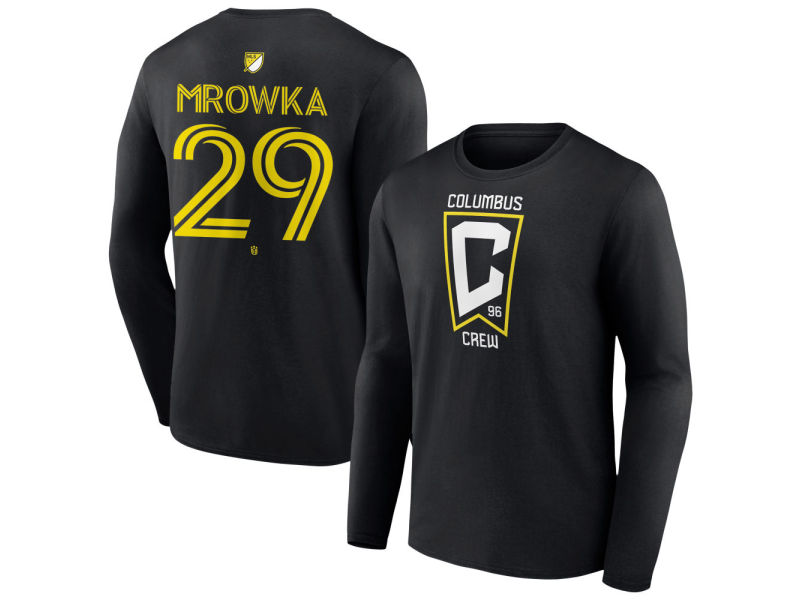 Youth Columbus Crew #29 Cole Mrowka Team Authentic Long Sleeve T-Shirt - Black