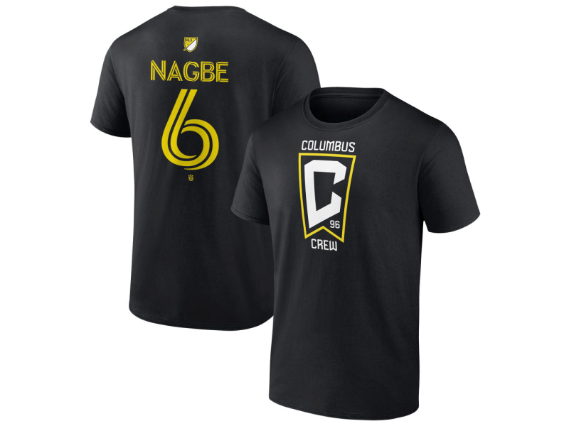Men's Columbus Crew #6 Darlington Nagbe Team Authentic T-Shirt - Black