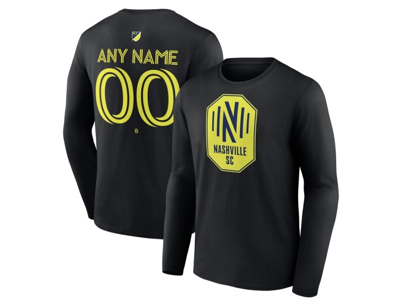 Men's Nashville SC Custom Team Authentic Long Sleeve T-Shirt - Black