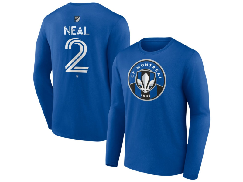 Men's CF Montreal #2 Jalen Neal Team Authentic Long Sleeve T-Shirt - Royal