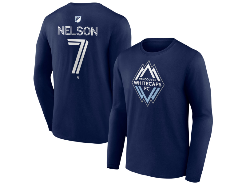 Youth Vancouver Whitecaps FC #7 Jayden Nelson Team Authentic Long Sleeve T-Shirt - Navy