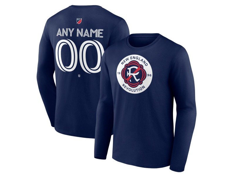 Men's New England Revolution Custom Team Authentic Long Sleeve T-Shirt - Navy