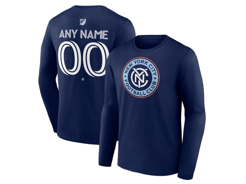Youth New York City FC Custom Team Authentic Long Sleeve T-Shirt - Navy