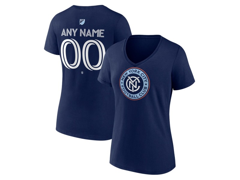 Women's New York City FC Custom Team Authentic V-Neck T-Shirt - Navy