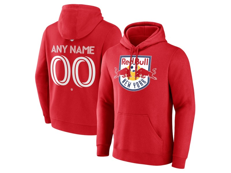 Men's New York Red Bulls Custom Team Authentic Pullover Hoodie - Red