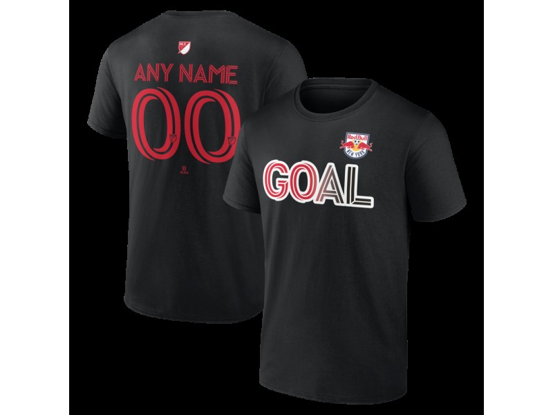 Youth New York Red Bulls Goal Custom T-Shirt - Black