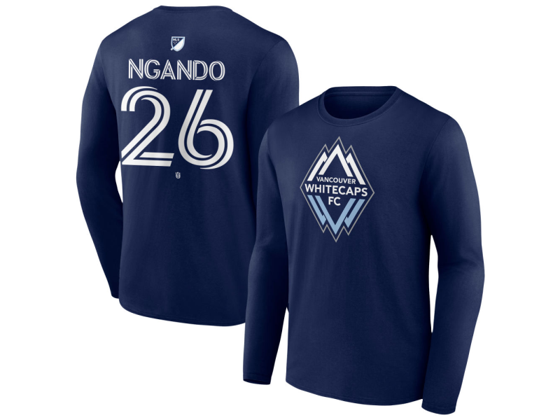 Youth Vancouver Whitecaps FC #26 JC Ngando Team Authentic Long Sleeve T-Shirt - Navy