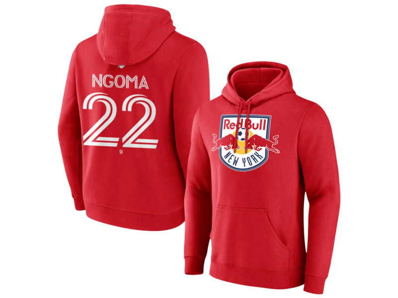Youth New York Red Bulls #22 Serg Ngoma Team Authentic Pullover Hoodie - Red