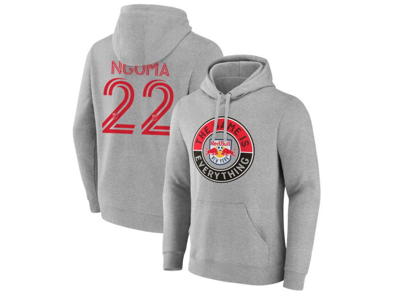 Men's New York Red Bulls The Game Is Everything #22 Serg Ngoma Pullover Hoodie - Gray