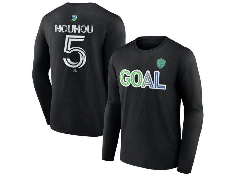Men's Seattle Sounders FC Goal #5 Nouhou Tolo Long Sleeve T-Shirt - Black
