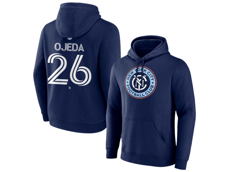 Men's New York City FC #26 Agustin Ojeda Team Authentic Pullover Hoodie - Navy
