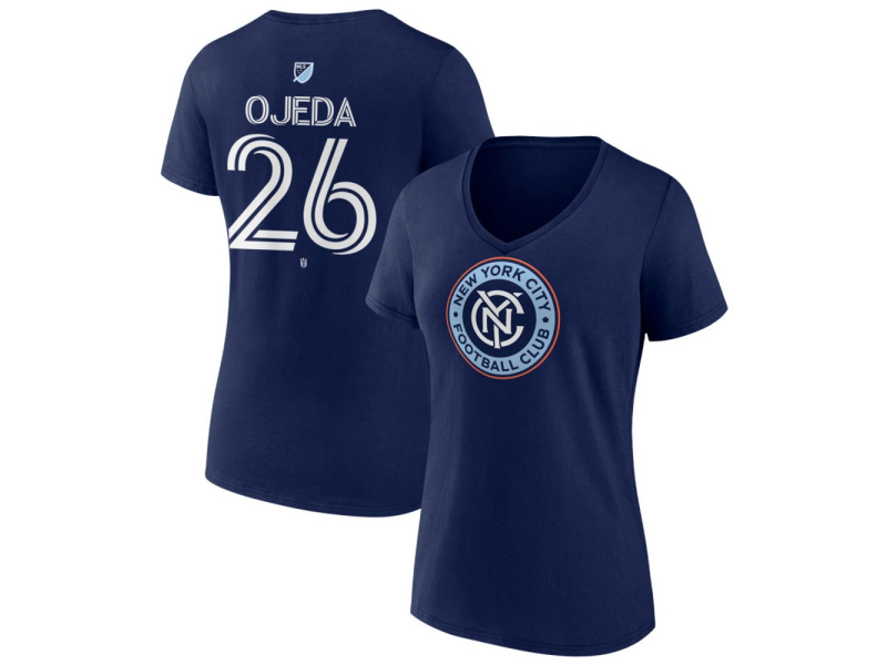 Women's New York City FC #26 Agustin Ojeda Team Authentic V-Neck T-Shirt - Navy