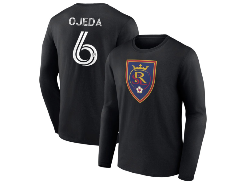 Men's Real Salt Lake #6 Braian Ojeda Long Sleeve T-Shirt - Black