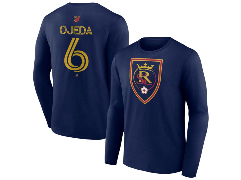 Men's Real Salt Lake #6 Braian Ojeda Team Authentic Long Sleeve T-Shirt - Navy
