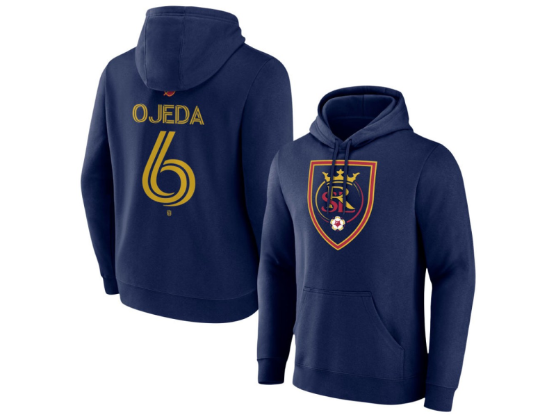 Youth Real Salt Lake #6 Braian Ojeda Team Authentic Pullover Hoodie - Navy