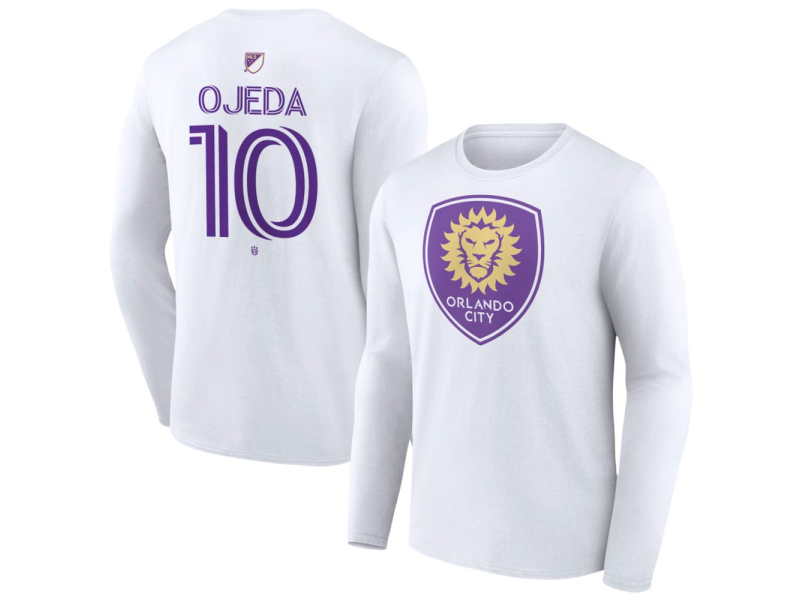 Men's Orlando City SC Authentic Stack #10 Martin Ojeda Long Sleeve T-Shirt - White