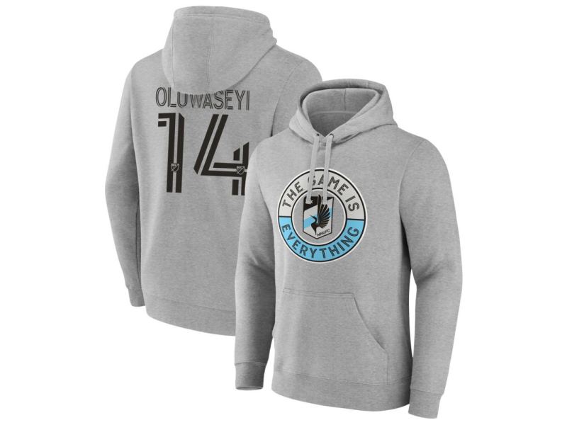Men's Minnesota United FC The Game Is Everything #14 Tani Oluwaseyi Pullover Hoodie - Gray