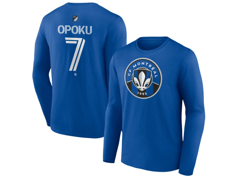 Youth CF Montreal #7 Kwadwo Opoku Team Authentic Long Sleeve T-Shirt - Royal