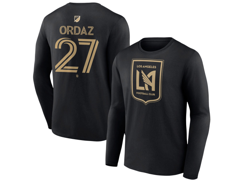 Youth LAFC #27 Nathan Ordaz Team Authentic Long Sleeve T-Shirt - Black