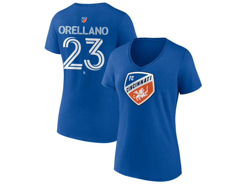 Women's FC Cincinnati #23 Luca Orellano Team Authentic V-Neck T-Shirt - Royal