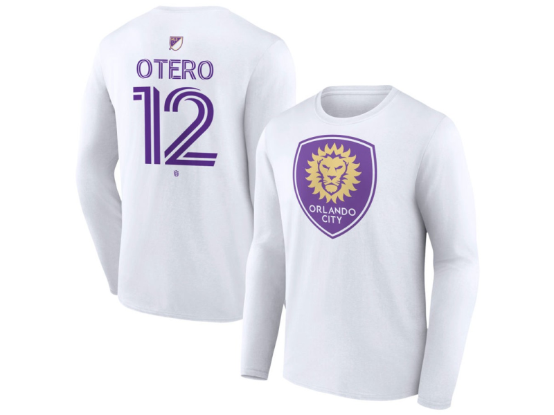Men's Orlando City SC Authentic Stack #12 Javier Otero Long Sleeve T-Shirt - White
