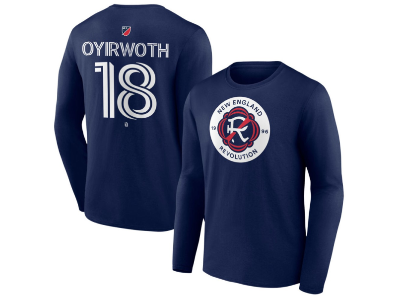 Men's New England Revolution #18 Allan Oyirwoth Team Authentic Long Sleeve T-Shirt - Navy