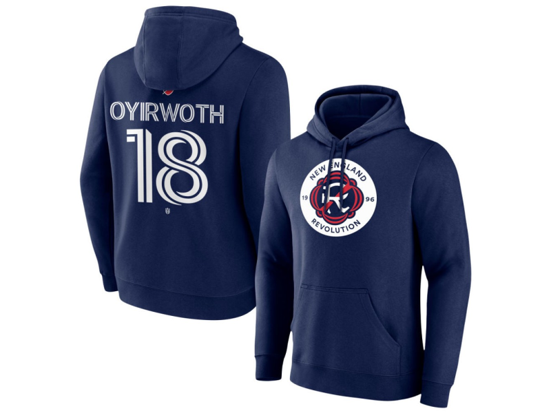 Men's New England Revolution #18 Allan Oyirwoth Team Authentic Pullover Hoodie - Navy