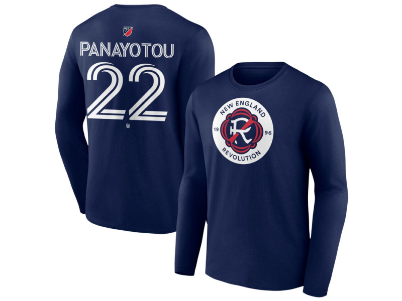 Men's New England Revolution #22 Jack Panayotou Team Authentic Long Sleeve T-Shirt - Navy