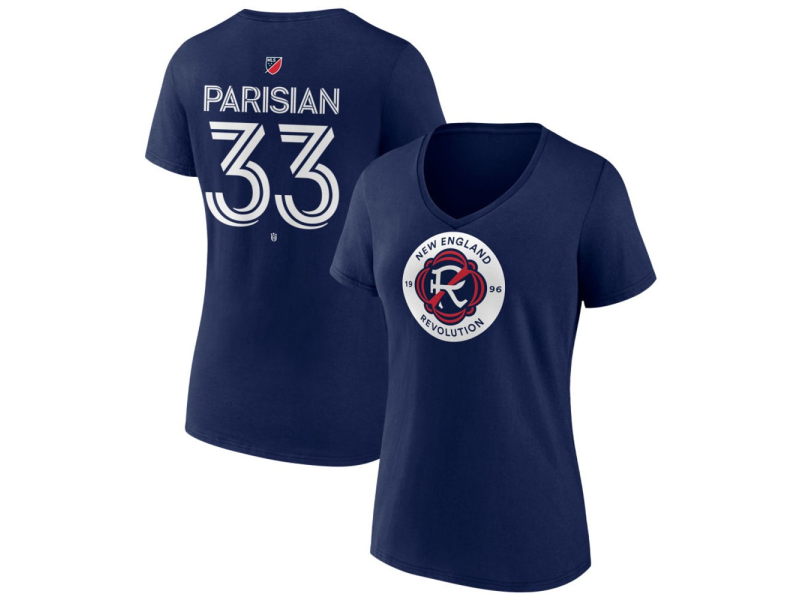 Women's New England Revolution #33 Donovan Parisian Team Authentic V-Neck T-Shirt - Navy