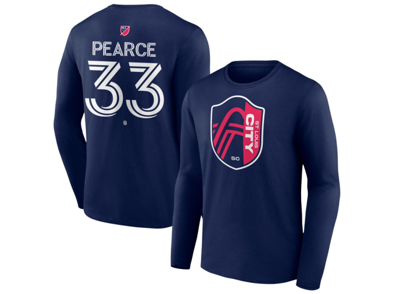 Men's St. Louis City SC #33 Tyson Pearce Team Authentic Long Sleeve T-Shirt - Navy