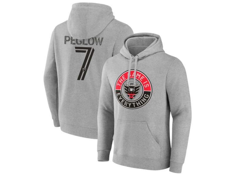 Men's D.C. United The Game Is Everything #7 Joao Peglow Pullover Hoodie - Gray