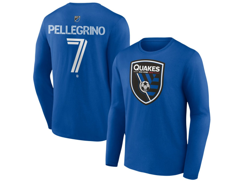 Men's San Jose Earthquakes #7 Amahl Pellegrino Team Authentic Long Sleeve T-Shirt - Royal