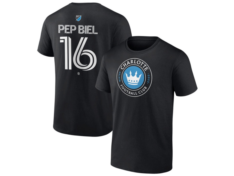 Men's Charlotte FC #16 Pep Biel Team Authentic T-Shirt - Black