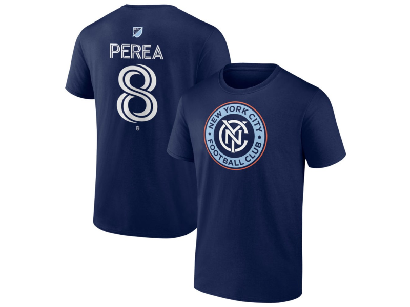 Men's New York City FC #8 Andres Perea Team Authentic T-Shirt - Navy