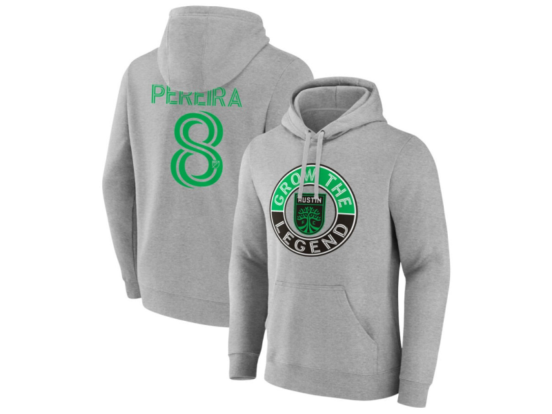 Men's Austin FC The Game Is Everything #8 Daniel Pereira Pullover Hoodie - Gray